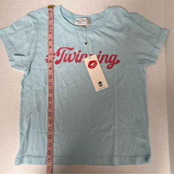 NWT Revolve x Wildfox Couture Twinning No9 Tee in Honolulu Blue | size S - Picture 10 of 10